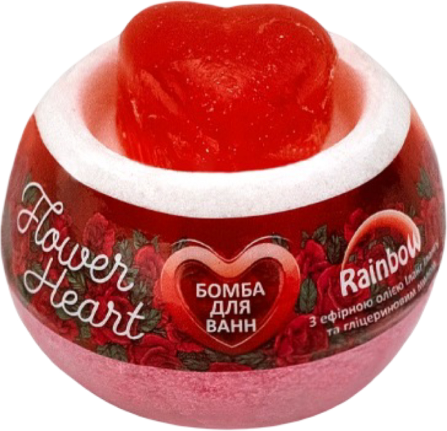 Бомба для ванни Rainbow з фігурним милом Heart Flower 155 г (4820240940203) - Фото 1