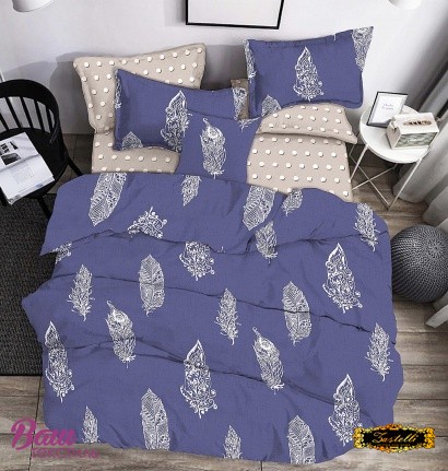 Фото - Комплект постельного белья Zastelli Feather бязь 2х145х210 синий (19274)