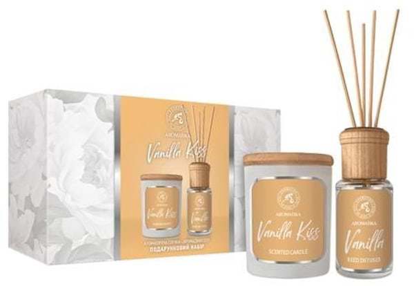 Фото - Подарочный набор ароматический Ароматика Ванильный поцелуй: аромадифузор 50 мл и ароматическая свеча 100 гр (4820256945858)