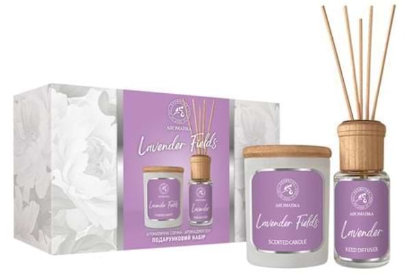 Фото - Подарочный набор ароматический Ароматика Лавандовые поля: аромадифузор 50 мл и ароматическая свеча 100 гр (4820256945889)