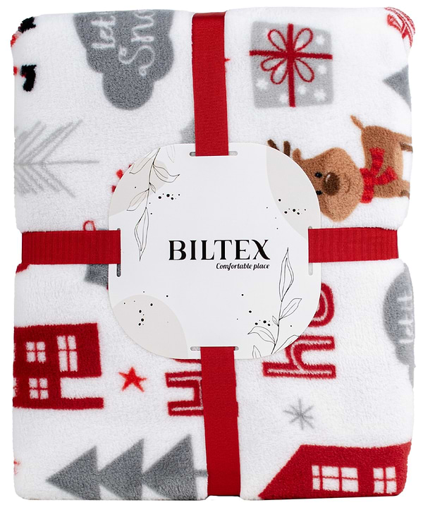 Фото - Плед евро Biltex новогодний белый Christmas Town 200х220 (4820298410642) Фото - Плед евро Biltex новогодний белый Christmas Town 200х220 (4820298410642)