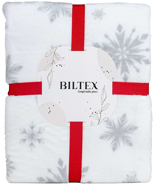 Фото - Плед двуспальный Biltex новогодний белый Snowflake 180х200 (4820298410635) Фото - Плед двуспальный Biltex новогодний белый Snowflake 180х200 (4820298410635)