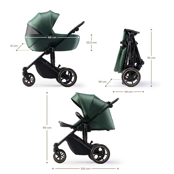 Фото - Коляска универсальная 2 в 1 Kinderkraft Prime 2 Dark Green (KSPRIM02GRE2000)