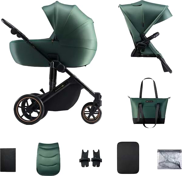 Фото - Коляска универсальная 2 в 1 Kinderkraft Prime 2 Dark Green (KSPRIM02GRE2000)