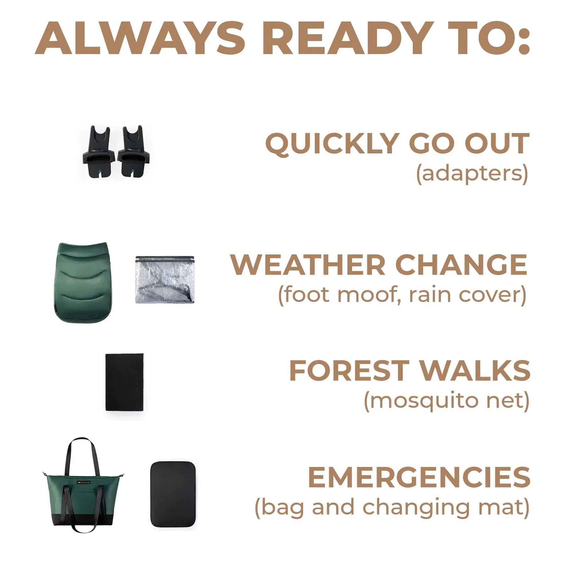 Фото - Коляска универсальная 2 в 1 Kinderkraft Prime 2 Dark Green (KSPRIM02GRE2000)