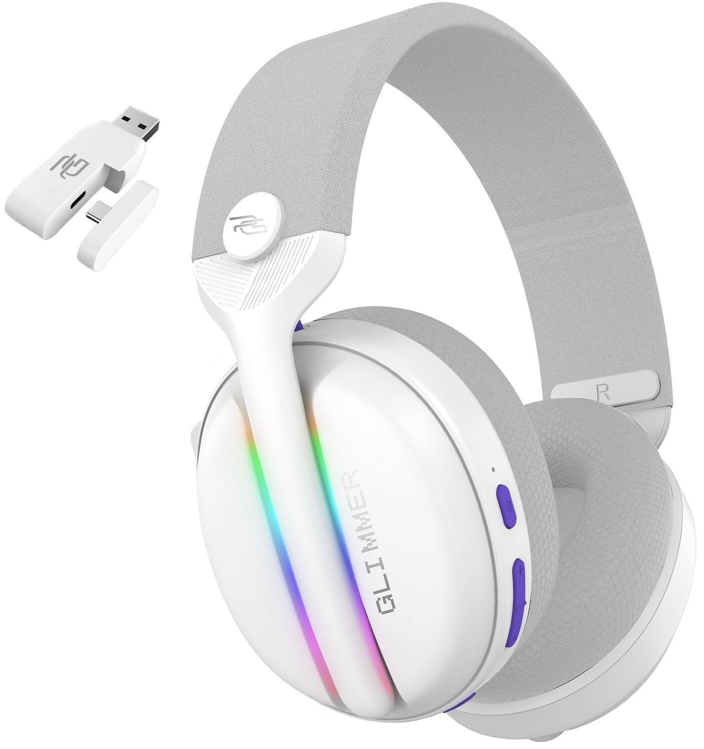 Гарнітура бездротова ігрова Proove Gaming Glimmer (APP) White/Purple (WHGL00022017) - Фото 1