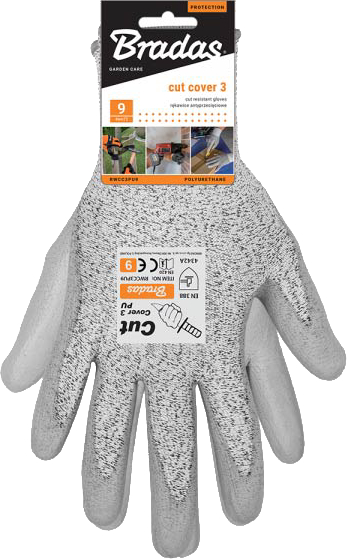 Фото - Перчатки садовые BRADAS от порезов CUT COVER 3, размер 8 (RWCC3PU8)