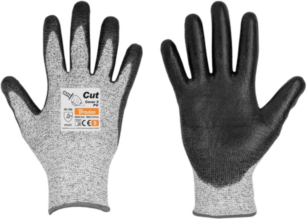 Рукавички садові BRADAS від порізів CUT COVER 5, розмір 10 (RWCC5PU10)
