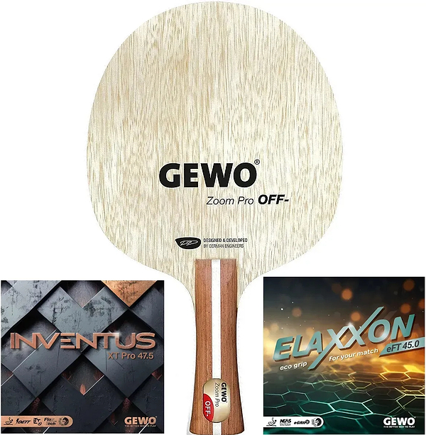 Фото - Ракетка для настільного тенісу Gewo Zoom Pro OFF-, Inventus XT Pro 47.5+Elaxxon 45.0, ST (1163800003)