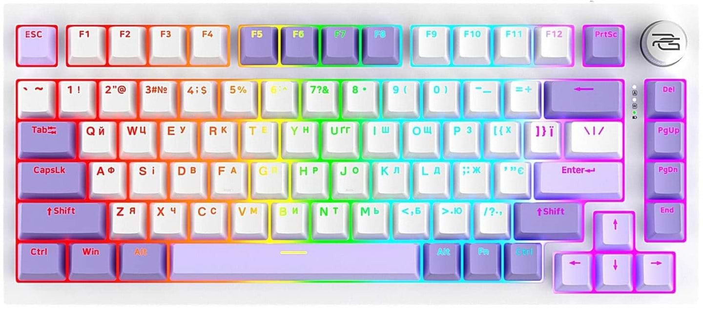 Клавиатура беспроводная игровая Proove Gaming Coupe (Ukraine Layout) white/purple (WKCP00022404)