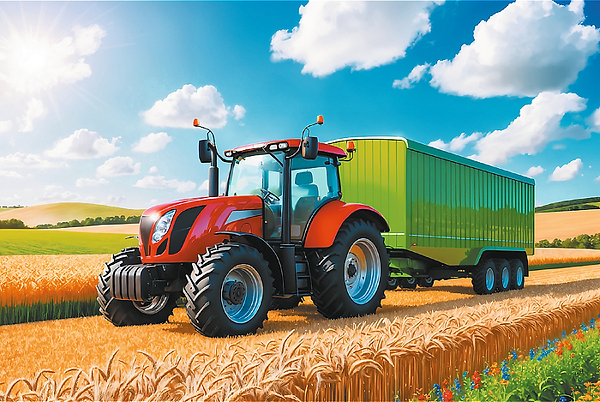 Фото - Пазли (5-7 років) Trefl Сільськогосподарська техніка - трактор із причепом 100 ел. (5900511164947)