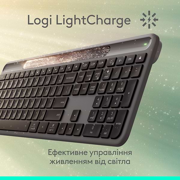 Фото - Клавіатура бездротова Logitech Slim Solar+ Graphite (920-013764)