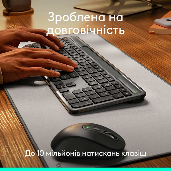 Фото - Клавіатура бездротова Logitech Slim Solar+ Graphite (920-013764)