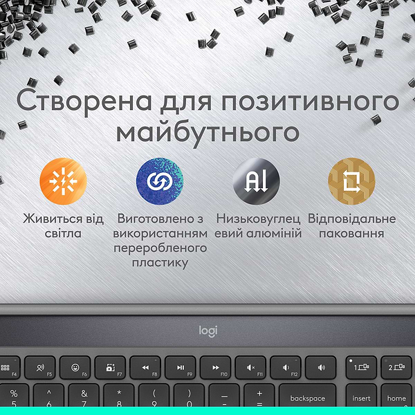 Фото - Клавіатура бездротова Logitech Slim Solar+ Graphite (920-013764)