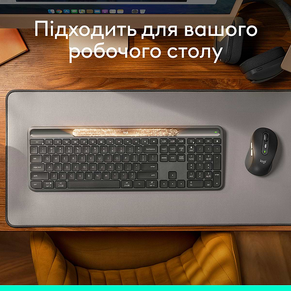 Фото - Клавіатура бездротова Logitech Slim Solar+ Graphite (920-013764)