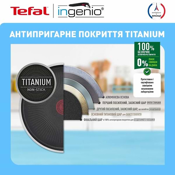 Фото - Набір посуду зі знімною ручкою Tefal L1539243 Ingenio Easy Cook &Clean 3 пр.