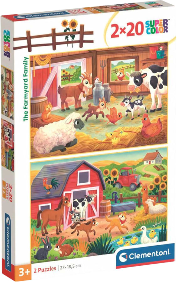 Пазлы (3-4 года) Clementoni The Farmyard Family 2 шт. по 20 эл. (24818)
