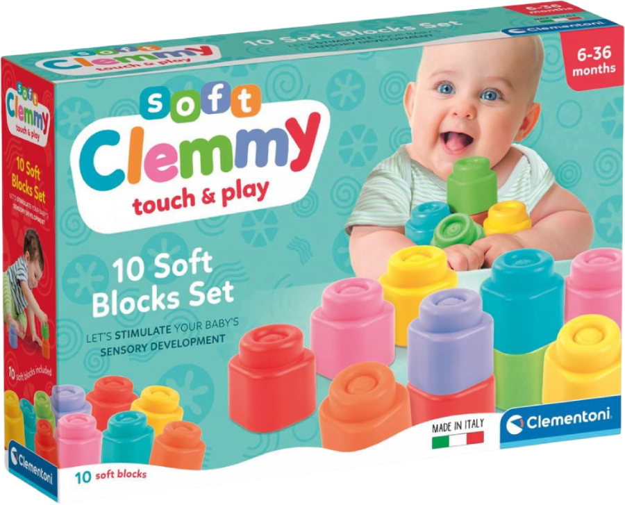Пластиковый конструктор Clementoni Soft Blocks серія Soft Clemmy 10 деталей (17988)