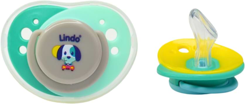 Ортодонтическая пустышка Lindo с прикусом от 12м (А 32/12+ зел)