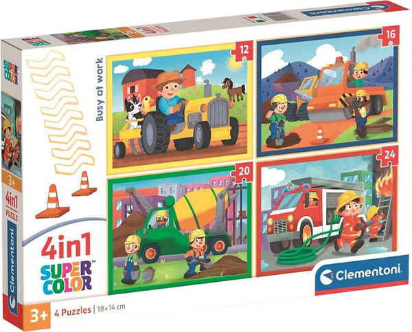 Фото - Уцінка - Пазли (3-4 роки) Clementoni Busy at Work 12,16,20 та 24 ел. (21741)