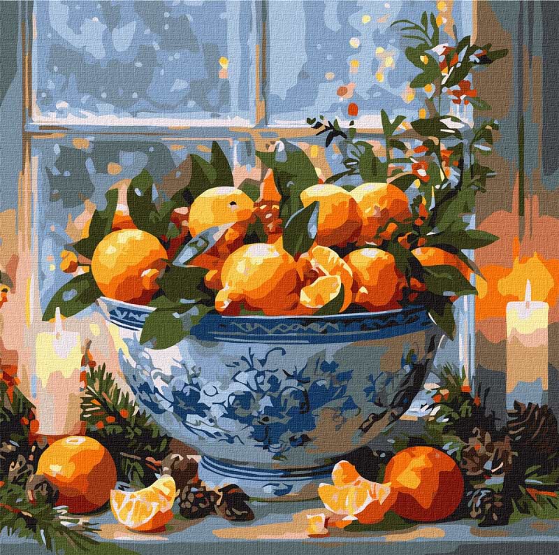 Купити Картина за номерами Ideyka Цитруси у вазі 40х40 (KHO5742) - Фото 1 Картина за номерами Ideyka Цитруси у вазі 40х40 (KHO5742) - Фото 1