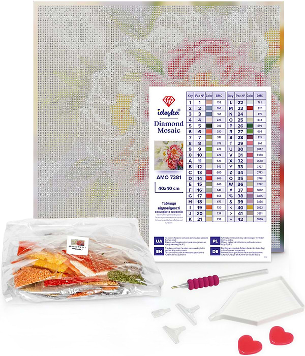 Фото - Алмазний живопис Ideyka Цитруси у вазі 40х40 (AMO20007)