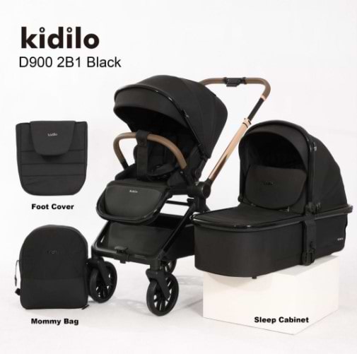 Фото - Коляска универсальная 2 в 1 Kidilo D900 Black