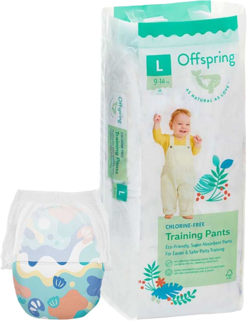 Одноразовые подгузники-трусики Offspring размер L 9-14 кг, 36 шт. Подводный мир (DP-OI-FAP-L36P-AQT) - Фото 1