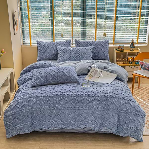 Фото - Набір покривало + наволочки двоспальний SOHO 200х220 + 50х70 см 2 шт. Romance Blue (Set carpet+ pillow Blue)