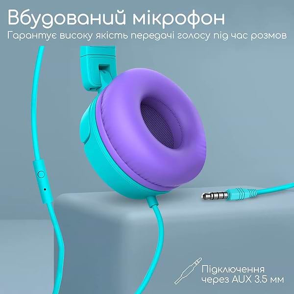 Фото - Навушники повнорозмірні дротові Promate Jewel Aqua
