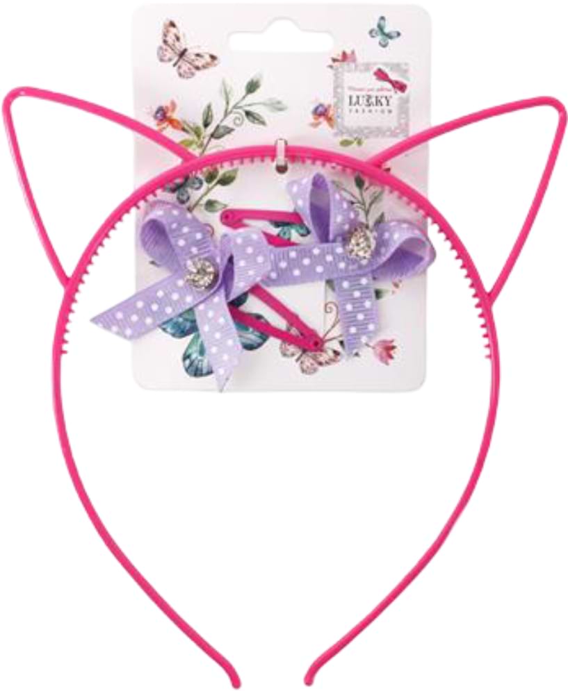 Набор для волос Lukky Обруч с ушками и двумя заколками (T18561)
