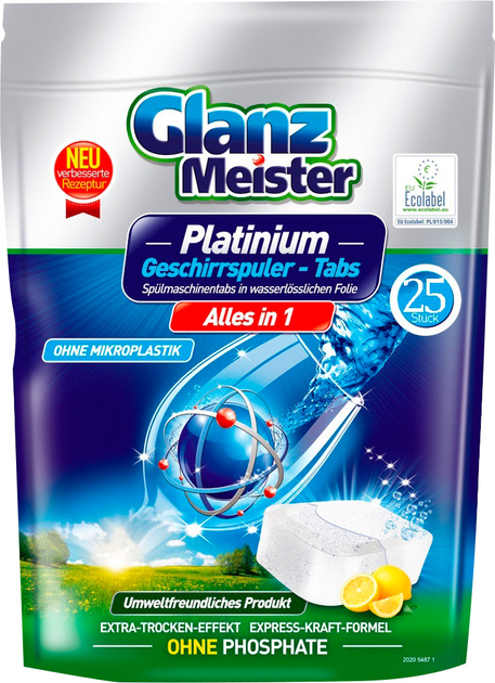 Таблетка для посудомийної машини Glanz Meister Platinum (4260418933130) - Фото 1