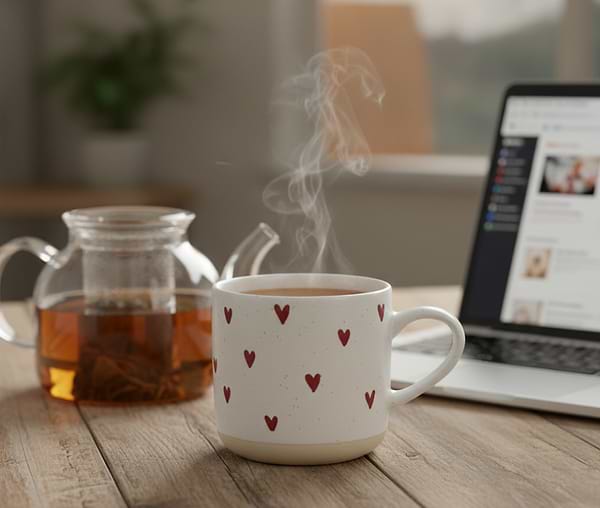 Фото - Чашка Ardesto Heart 350 мл білий (AR3075)