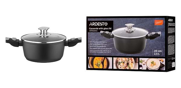 Фото - Кастрюля Ardesto Gemini Bari 2.5 л черный (AR1925AC)