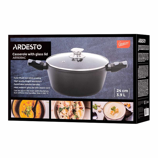 Фото - Каструля Ardesto Gemini Bari 3.9 л чорний (AR1939AC)