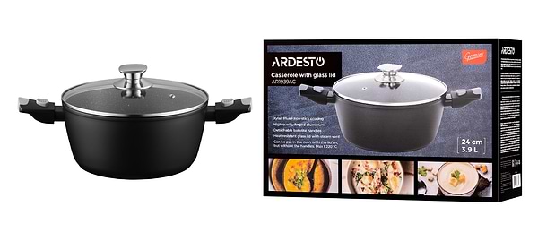 Фото - Каструля Ardesto Gemini Bari 3.9 л чорний (AR1939AC)
