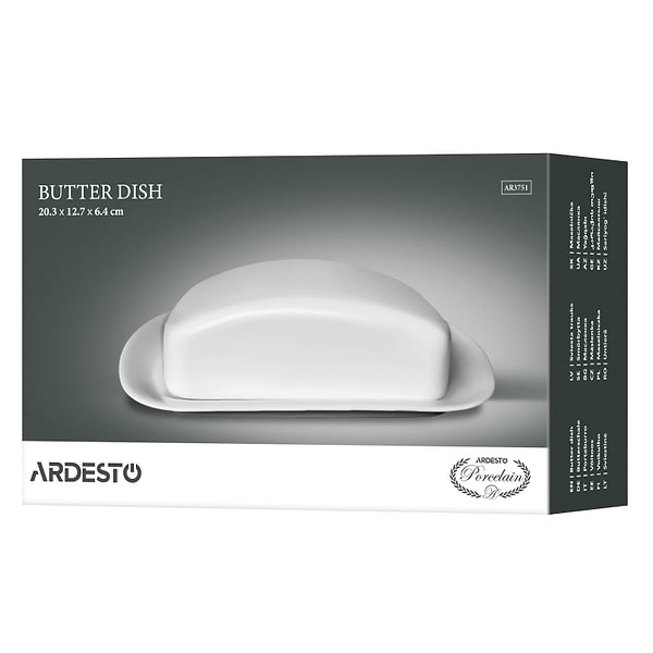 Фото - Масленка Ardesto 20.3х12.7х6.4 см белый (AR3751)