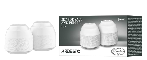 Фото - Набір ємностей для спецій і приправ Ardesto Ancona 2 пр.5.4х5.5 см білий (AR3562)