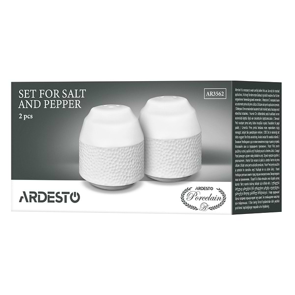 Фото - Набір ємностей для спецій і приправ Ardesto Ancona 2 пр.5.4х5.5 см білий (AR3562)
