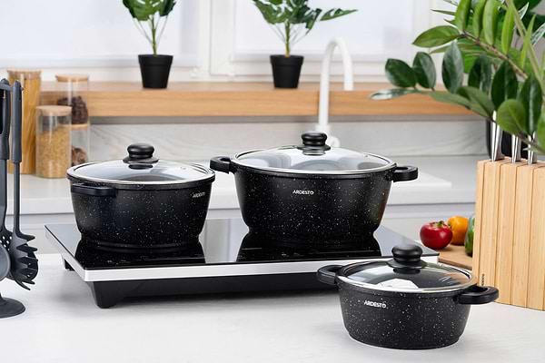 Фото - Набор посуды Ardesto Gemini Anzio 6 пр. черный (AR1906AS)