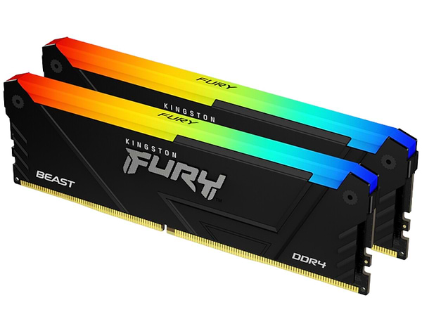 Фото - Память DDR Kingston Fury Beast RGB Black XMP DDR4-3600 16GB (2x8GB) CL17-21-21 1.35V (KF436C17BB2AK2/16)