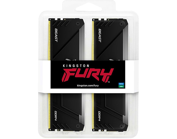 Фото - Память DDR Kingston Fury Beast RGB Black XMP DDR4-3600 16GB (2x8GB) CL17-21-21 1.35V (KF436C17BB2AK2/16)