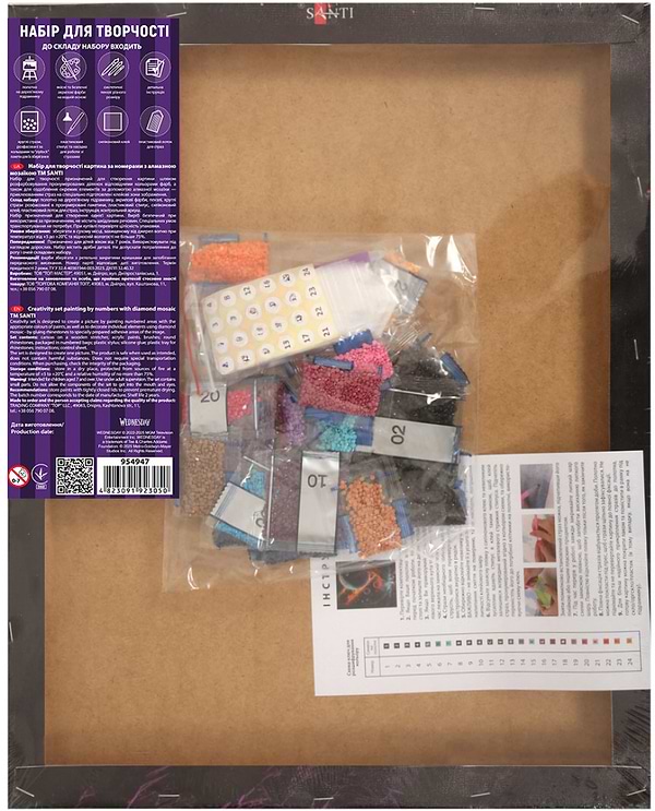 Фото - Алмазний живопис Santi Дівчинка та кошеня 40х50 см на підрамнику (956047)