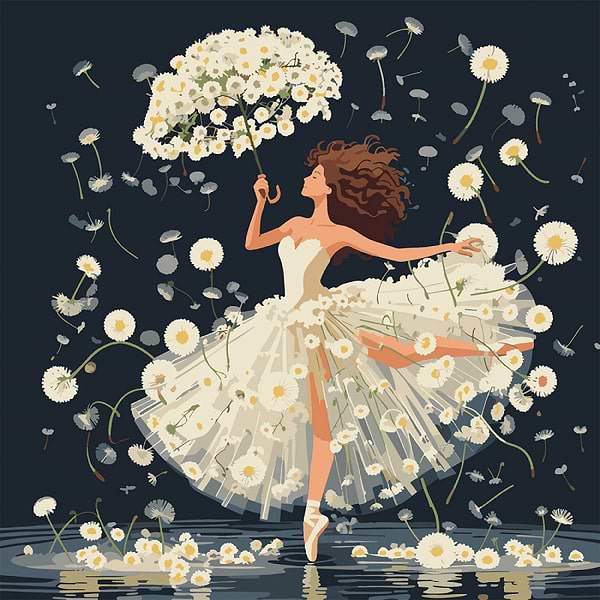 Фото - Картина за номерами Santi Кульбаби і танцівниця 40х40 см (955644)