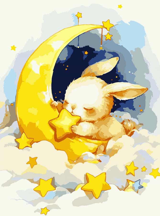 Картина за номерами Santi Зайченя з зірочкою 30х40 см LED підсвітка (956443) - Фото 1