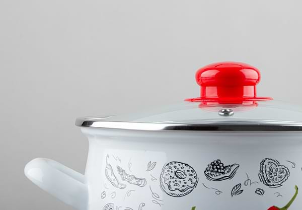 Фото - Каструля Gusto GT-T-118-WR Перчинка біла 18 см 3.1 л