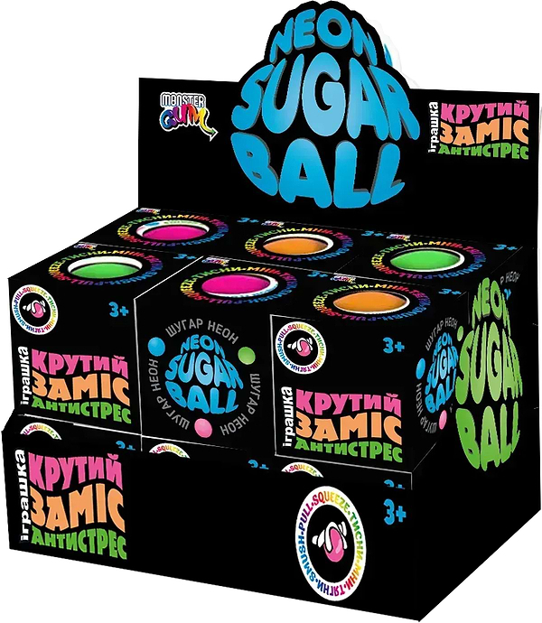 Фото - Стретч-антистрес Monster Gum Крутий заміс - Шугар Неон 7 см (38675)