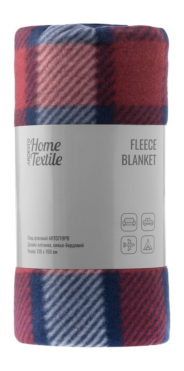 Фото - Плед односпальный Ardesto Fleece 130x160 см клетка, сине-бордовый (ART0719PB)