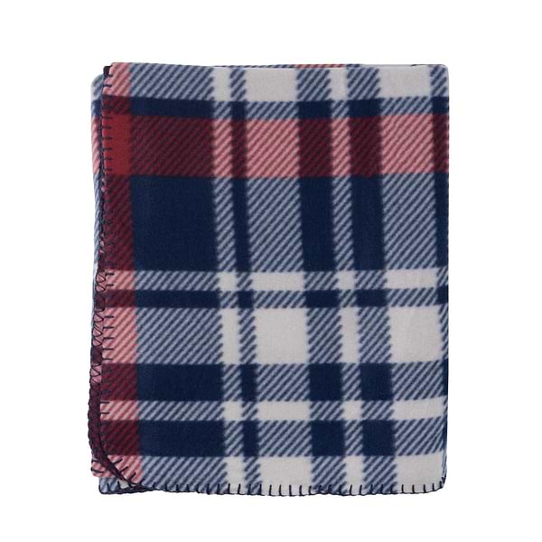 Фото - Плед односпальный Ardesto Fleece 130x160 см клетка, сине-бордовый (ART0719PB)