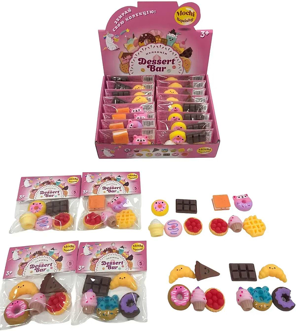 Фото - Стретч-антистрес Monster Gum mochi squishy Десерт бар в асортименті (T25004)